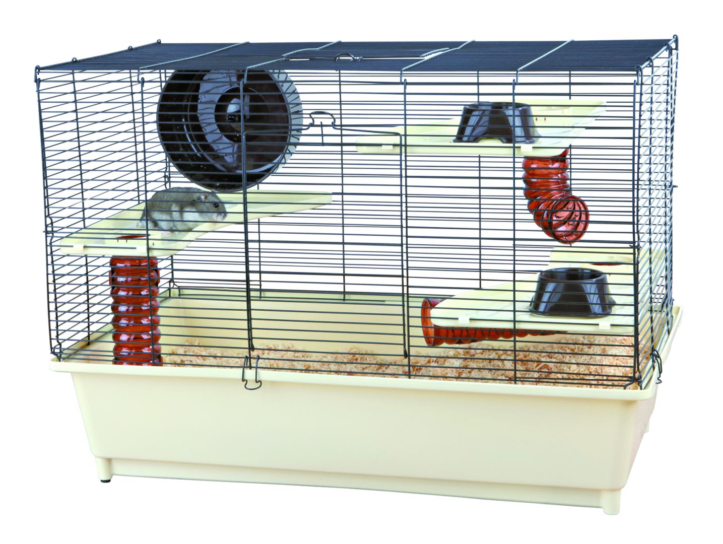 Cage à hamster, 62 × 46 × 36 cm, crème Ezooo Mon hamster